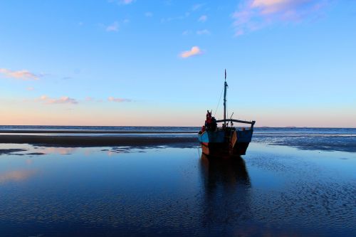 boat sunset sea