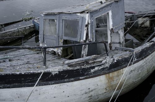 boat ship abandoned