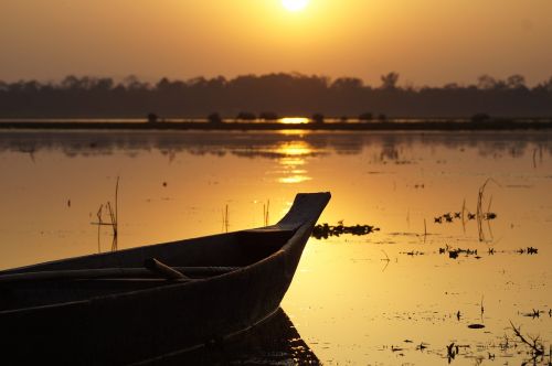 boat sunset nature