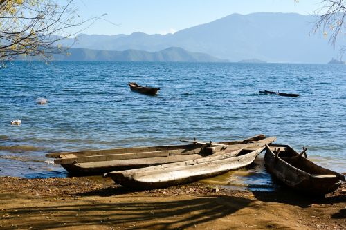 boat sea sand