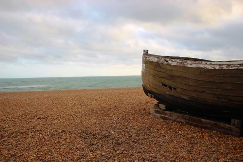 boat abandoned beach