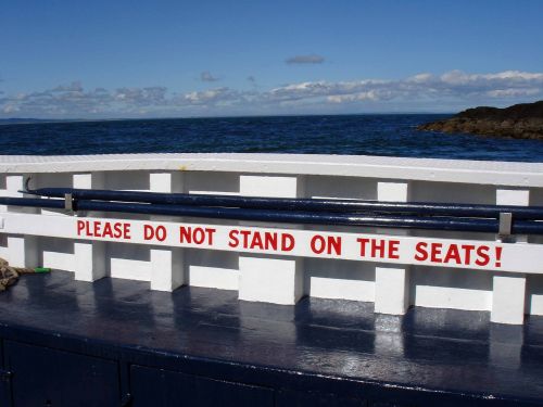 boat seat sign