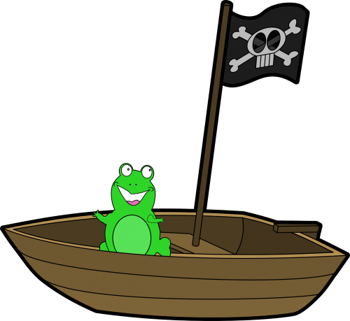 boat frog smiling