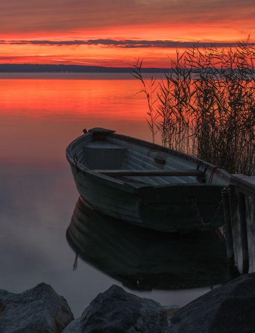 boat sunset dawn