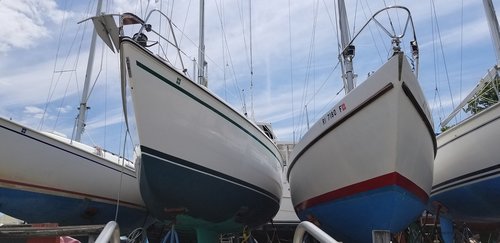 boat  dry dock  summer