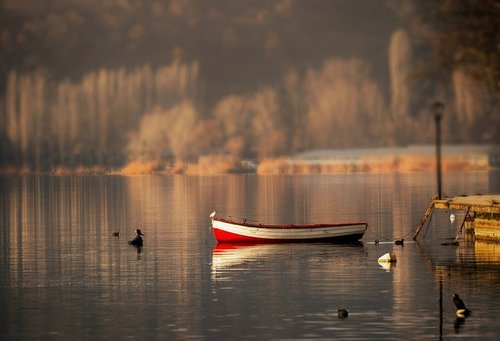 boat  calm  lake