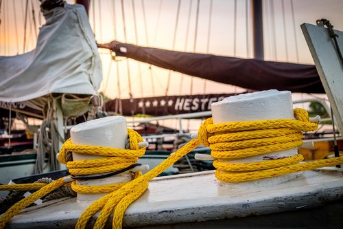 boat  rope  yellow