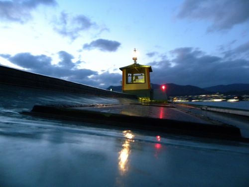 boat sea evening