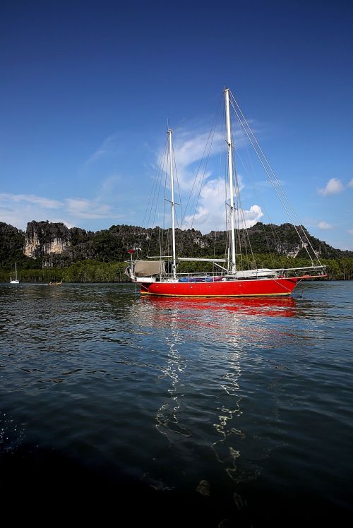 boat yacht red