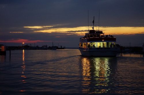 boat ship sunset
