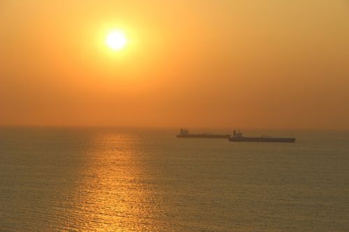 boat sunset sea