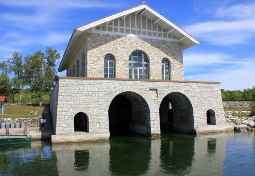 boathouse water sky