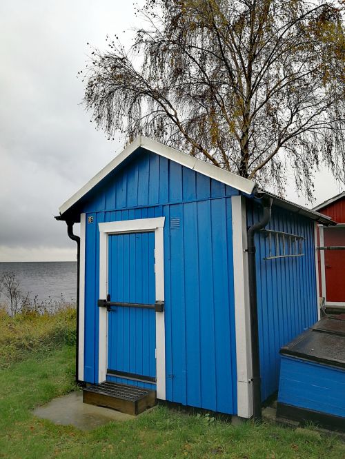 boathouse blue autumn