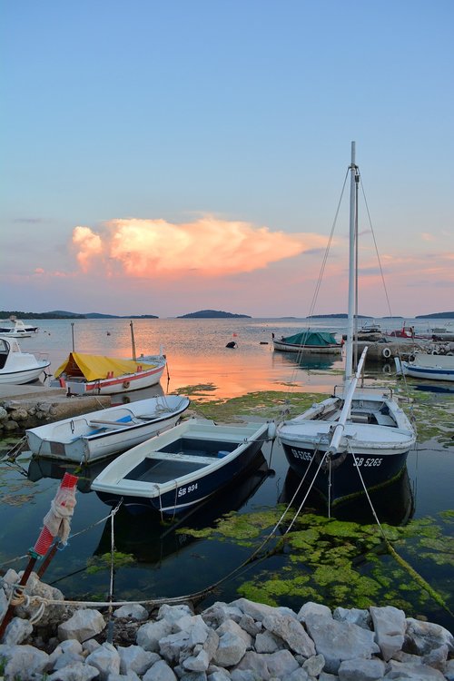 boats  sunset  sea