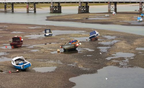 Boats On River Bed