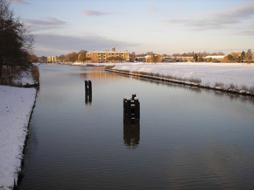 body of water river winter