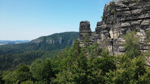 bohemian switzerland national park sandstone crumbling cliff