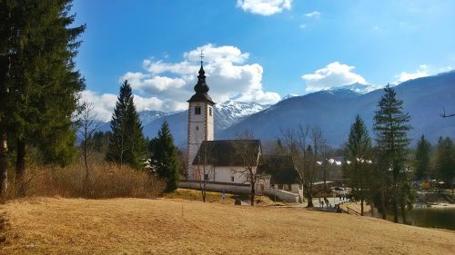 bohinj church sky