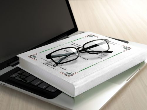 book glasses laptop