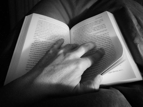 book hand reading