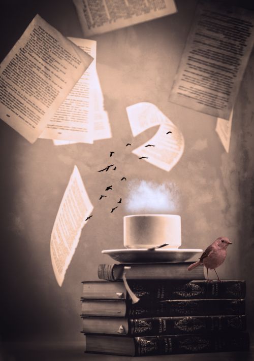 Book, Mug And Birds