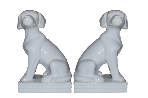 bookends dogs porcelain