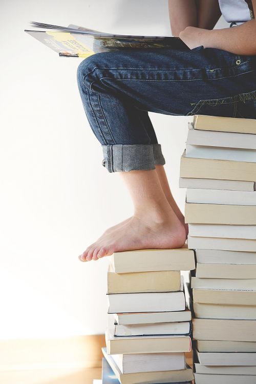 books feet legs