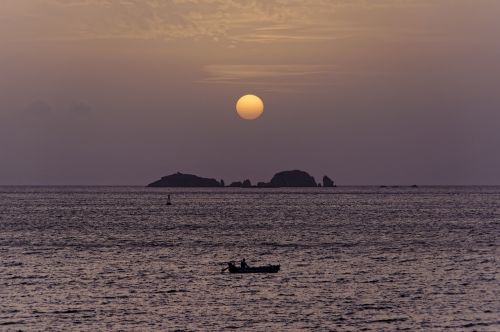 boot sunset sea abendstimmung