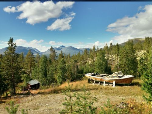 boot mountains forest