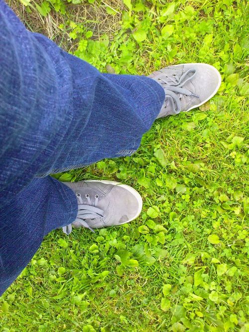 boots jeans grass