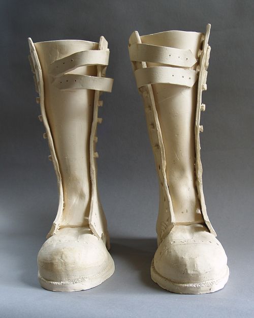 boots ceramic sculpture