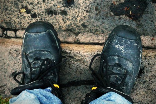 boots  street  sidewalk