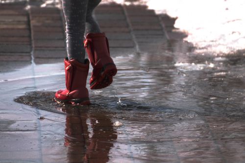 boots splash rain