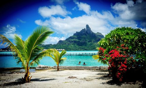 bora bora mountain ocean