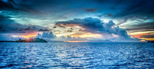 bora-bora french polynesia sunset