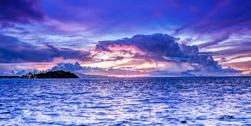 bora-bora sunset clouds