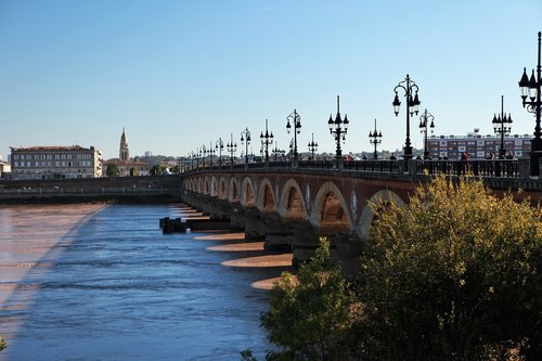 bordeaux  the morning sun  bridge