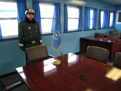 border north korea border conference room