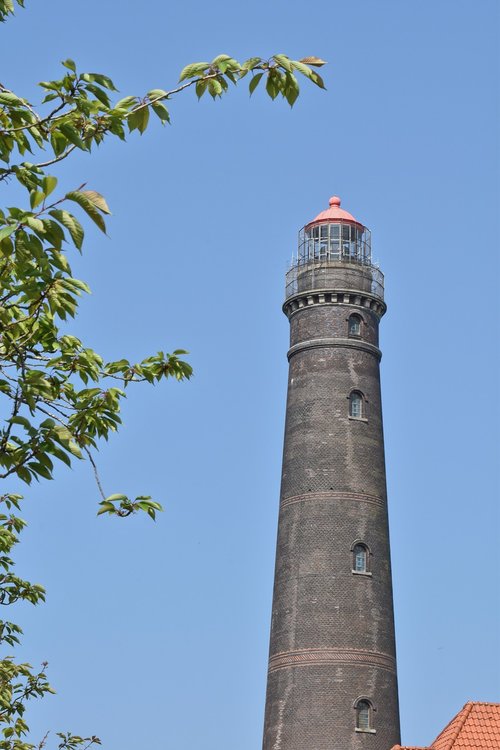 borkum lighthouse  east frisia  north sea