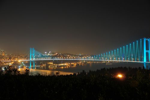 bosphorus bridge bridge night
