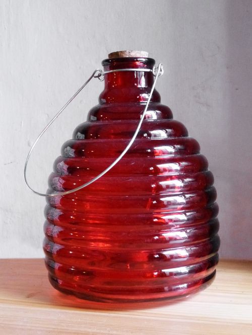 bottle decoration red glass
