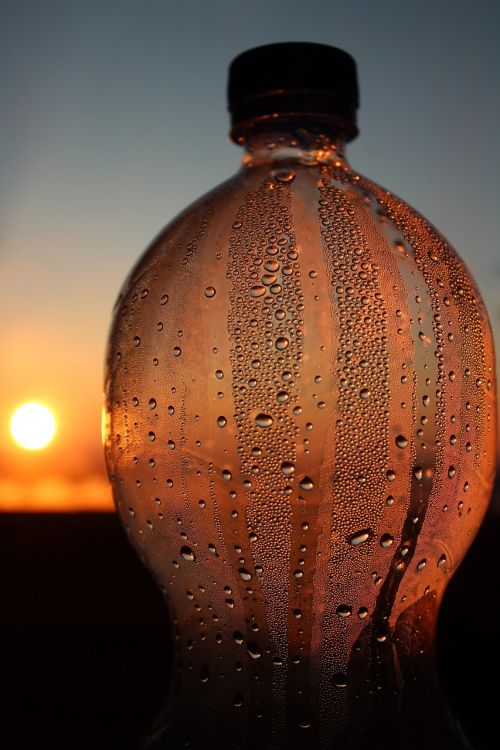 bottle transparency sunset