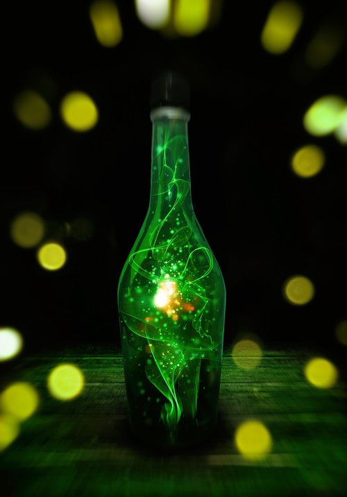 bottle  magic  dark
