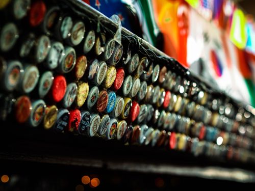 bottle caps colorful works of art