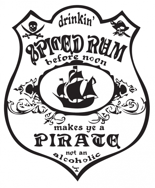 bottle label rum pirate