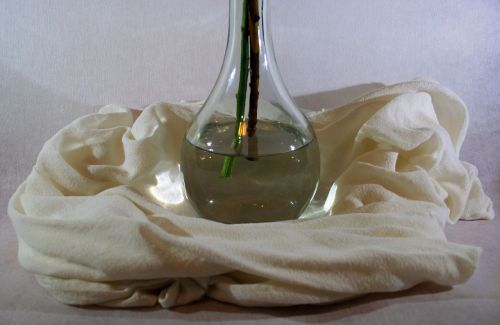 bottle with cloth bottle glass