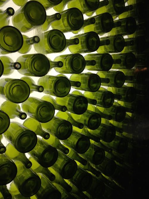 bottles green wine
