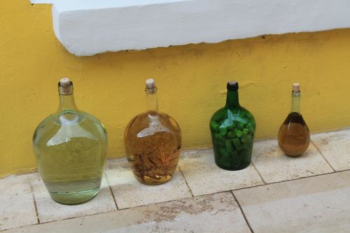 bottles vinegar oil