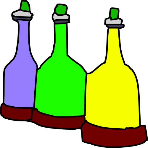 bottles green glass
