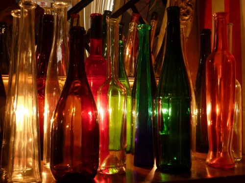 bottles colorful glass